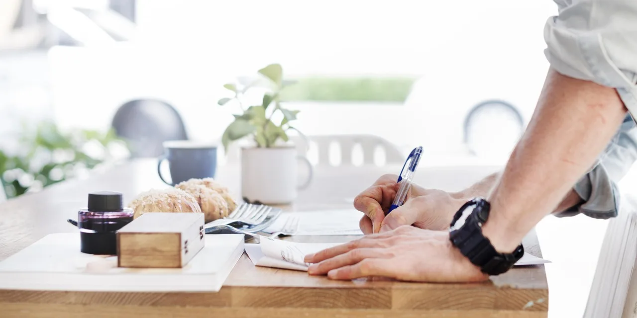 document, sign, write, information, male, man, nature, objects, paperwork, pen, table, writing. What US handymen can learn from Canadian GST/HST and CRA task invoicing